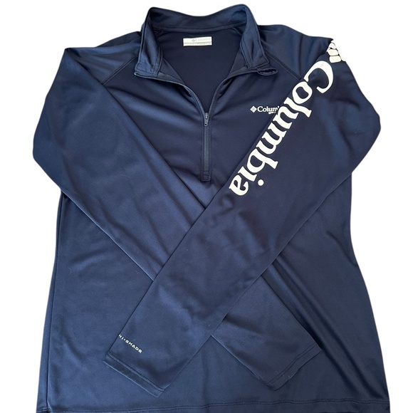 Columbia PFG Women's Title Tee | Quarter Zip Long Sleeve Shirt | Navy Blue | S - Picture 7 of 11